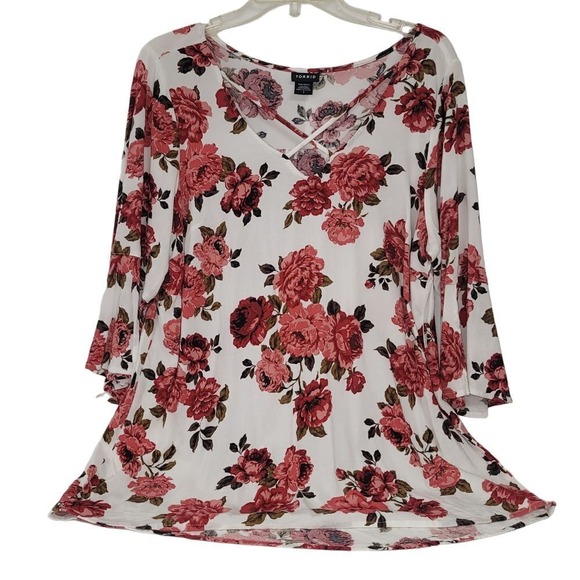 torrid Tops - Torrid Womens Size1 Floral Top Boho Summer Beachy Vacation Work Prairie Flowy